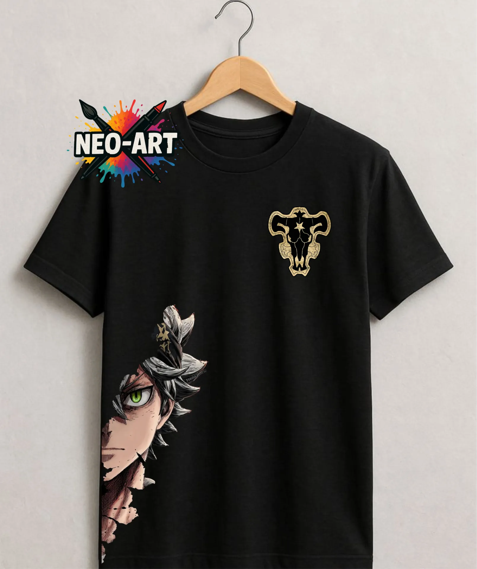 Playera Premium Asta - Black Clover 🖤 (Negro, XS)