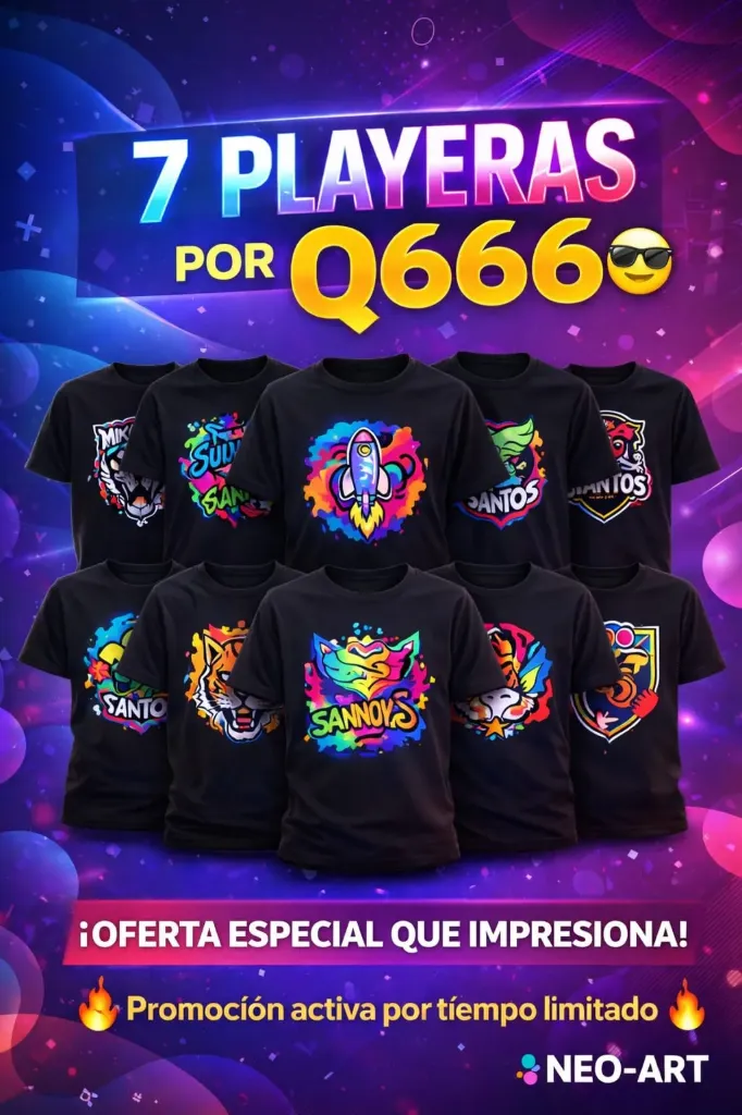 7 PLAYERAS X 666