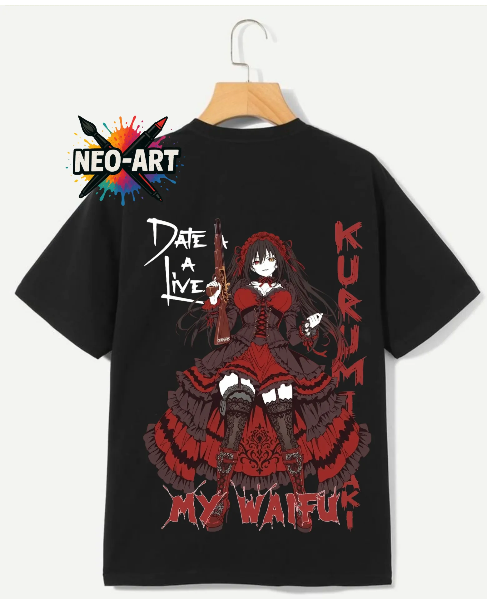 Playera Kurumi Tokosaki ❤️ (Negro, XS)